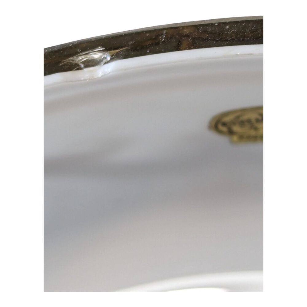 VTG Bohemian Czech Opaline Glass Bowl with Gold Motif Smoke Bowl/Candy Bowl READ - Picture 12 of 16